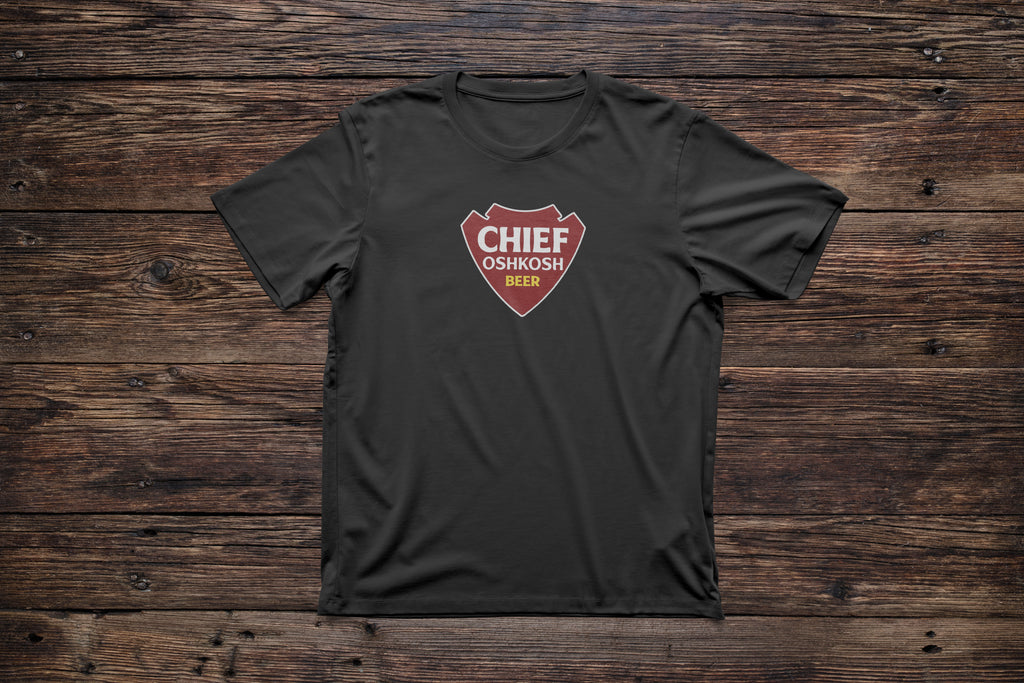 Chief Oshkosh Beer Retro T-Shirt – Celebrate Wisconsin Brewing Heritage