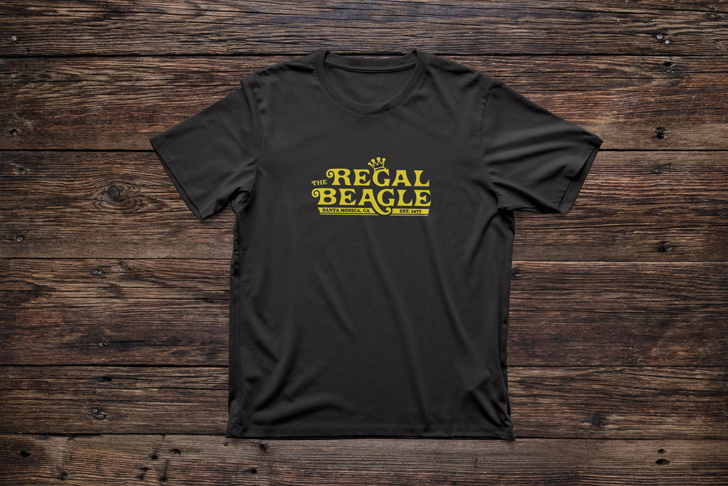 The Regal Beagle Logo T-Shirt – Black Unisex DTG-Ready Design