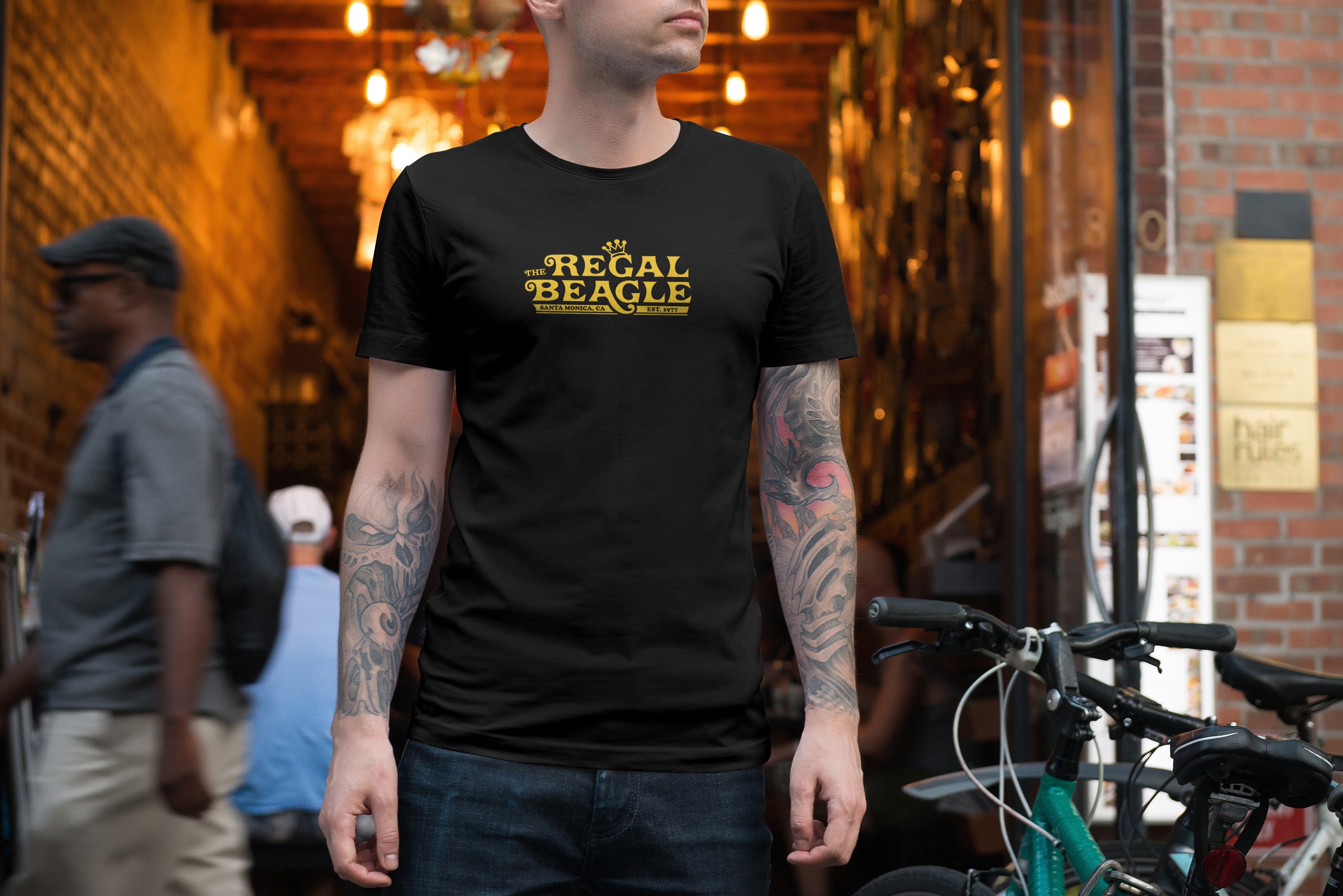 The Regal Beagle Logo T-Shirt – Black Unisex DTG-Ready Design